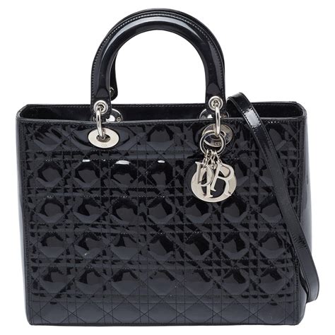 matt black lady dior|Lady Dior tote large black.